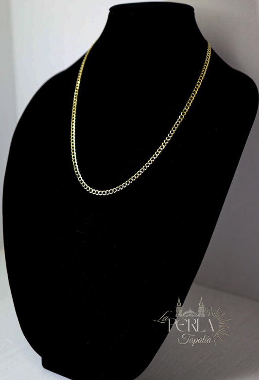 3. 14k Gold Solid Curb Chain