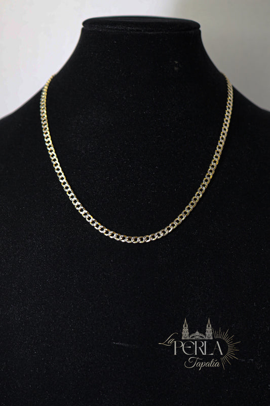 4. 14k Gold Solid Curb Chain